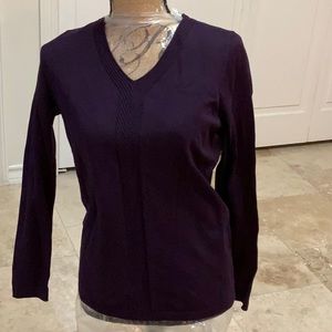 Talbots Aubergine V-Neck Sweater